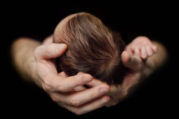 istock Newborn baby in father's hands 658631440