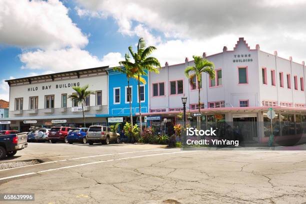 Tourist Retail District At Downtown Hilo Hawaii Stock Photo - Download Image Now - Big Island - Hawaii Islands, Hilo, Hawaii Islands