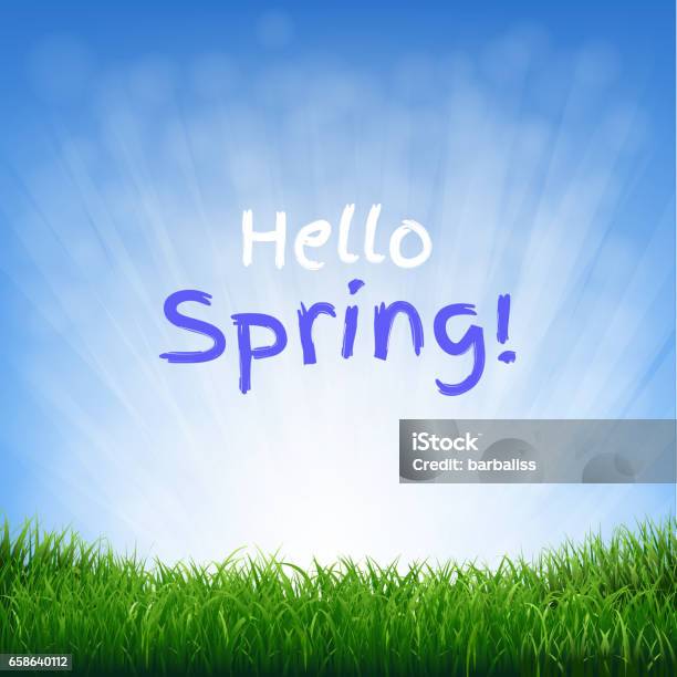 Hello Spring Poster Stock Illustration - Download Image Now ...