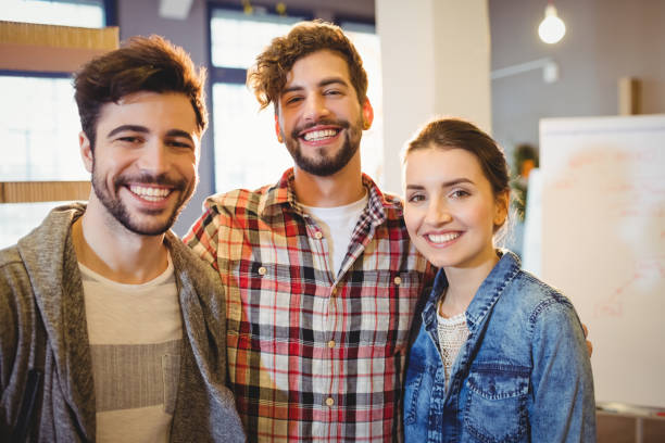 istock Portrait of graphic designer team smiling 658652916