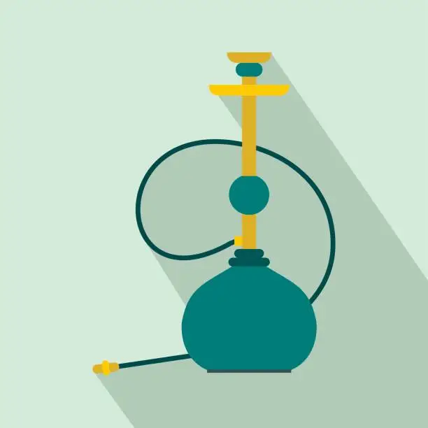 Vector illustration of Hookah icon in flat style