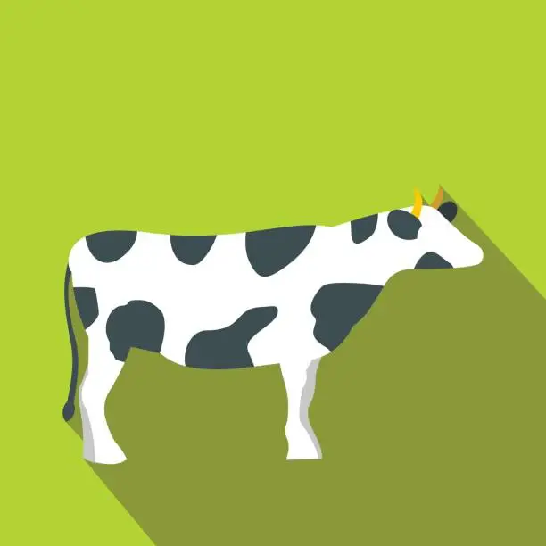 Vector illustration of Spotted cow icon, flat style