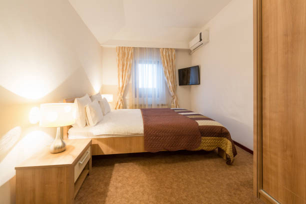 istock Interior of a hotel bedroom 658661222