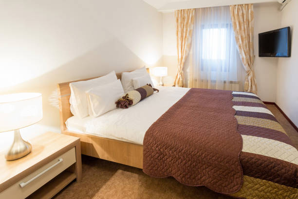 istock Interior of a hotel bedroom 658662008