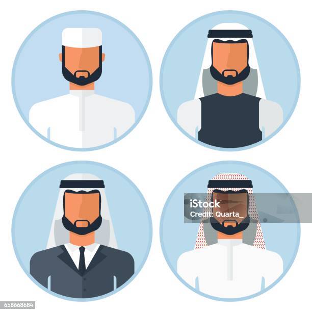 Set Of Arabian Man Stock Illustration - Download Image Now - Men, Islam, Pakistan