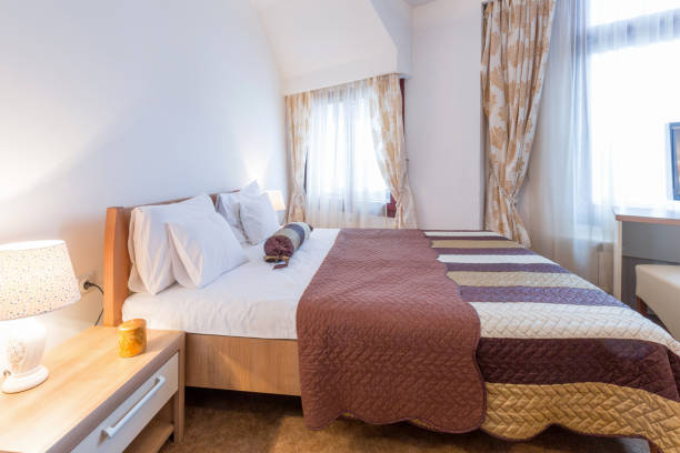 istock Interior of a hotel bedroom 658672256