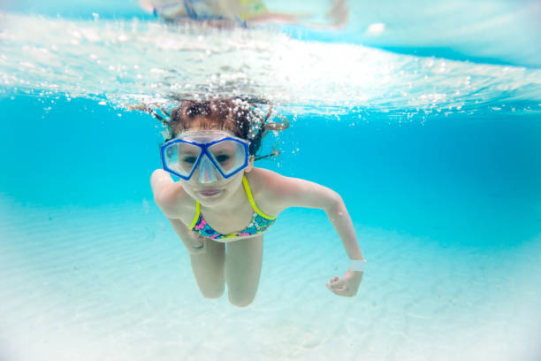 istock Little Girl Swimming Underwater 658677248