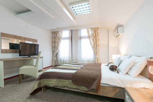 istock Interior of a hotel bedroom 658681646