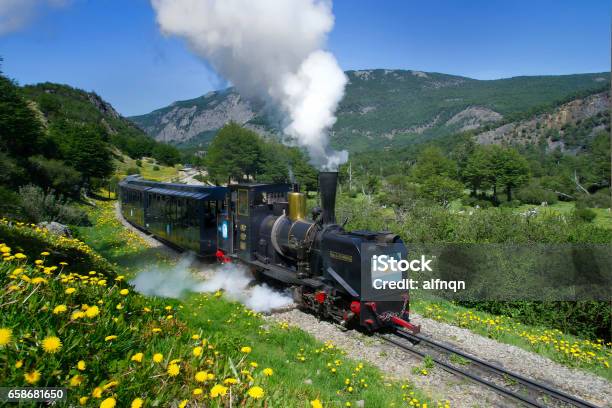 End Of The World Train Stock Photo - Download Image Now - Ushuaia, Train - Vehicle, Patagonia - Argentina