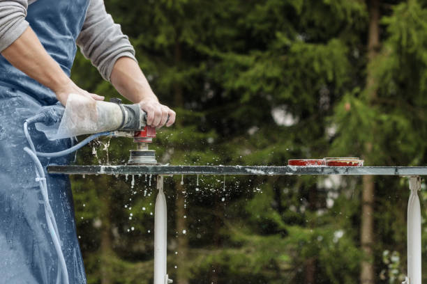 istock handyman working with grinding machine on a stone plate 658684680