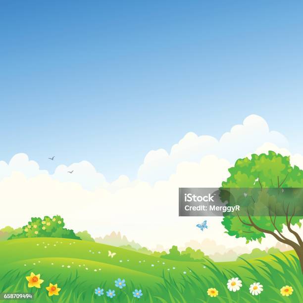 Spring Square Photo Spring Square Landscape Stock Illustration - Download Image Now ...