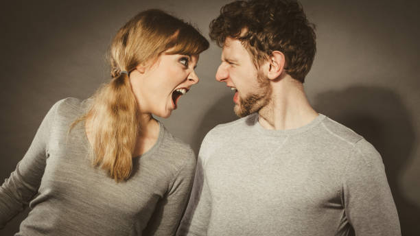 istock Husband and wife yelling and arguing. 658718570