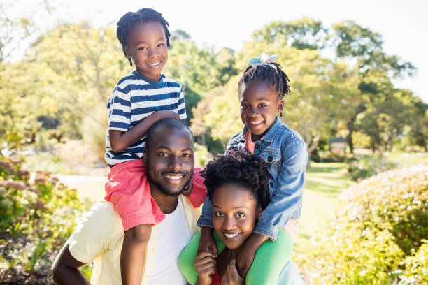 istock Happy family posing together 658731070