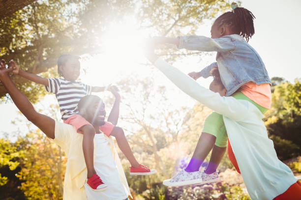 istock Happy family posing together 658733872