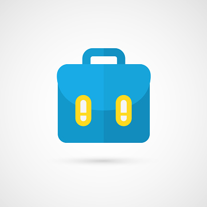 This is a vector illustration of Briefcase icon, vector illustration. Flat design style.