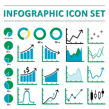 Infographic and business  icon set. Vector illustration.
