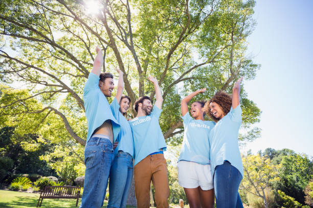 istock Group of volunteer having fun 658804502