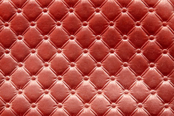 istock Closeup of red leather pattern delicate striped  background 658811734
