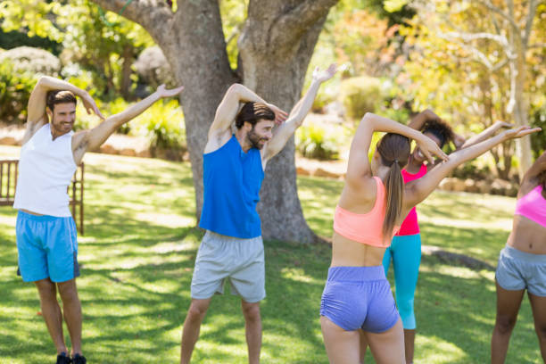istock Group of friends exercising 658817220