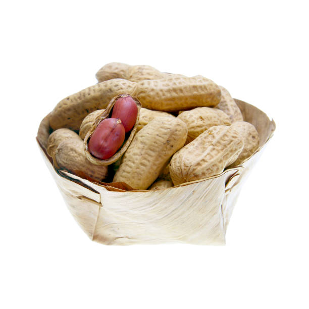 istock Dried peanuts in basket isolated 658817330