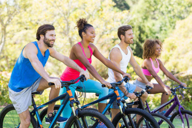 istock Group of friends ready for cycling 658817350