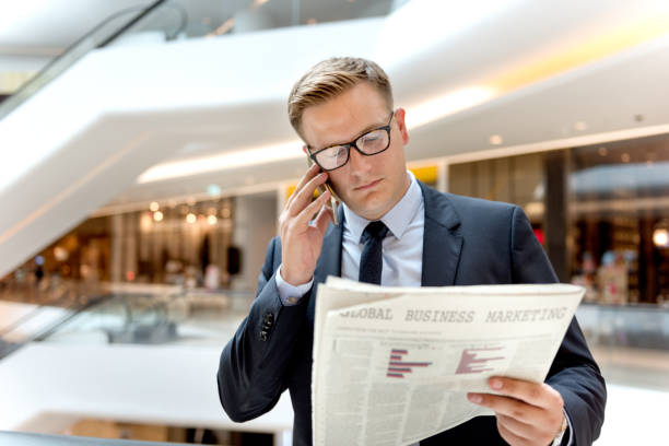 istock Business Man Working Talking Phone Concept 658819226