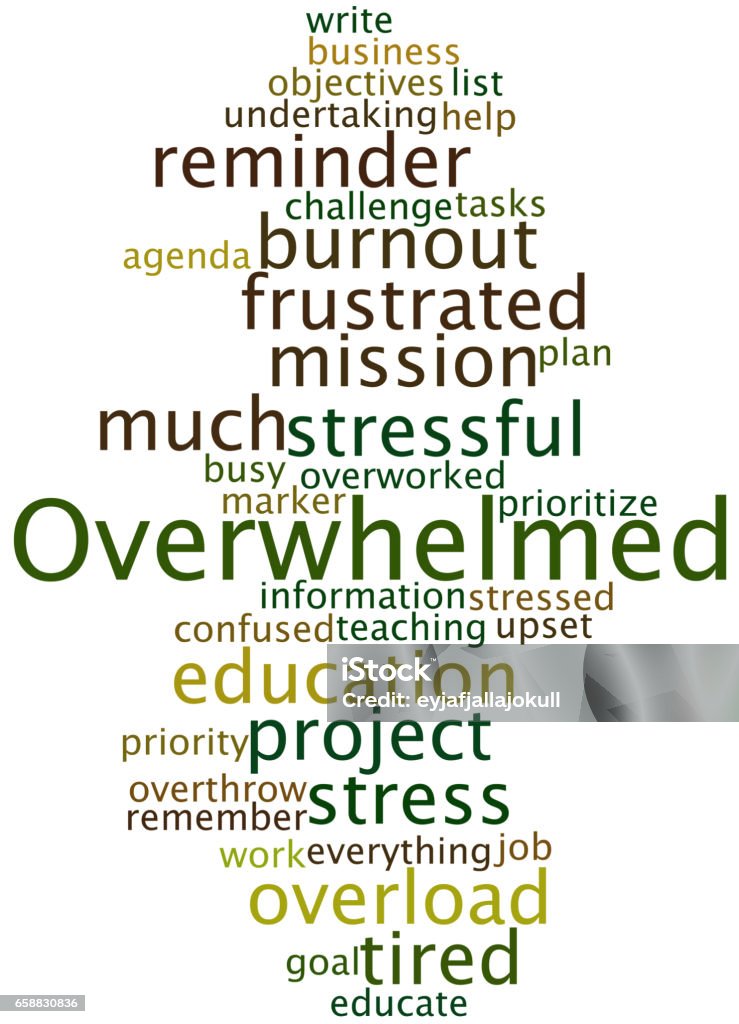Overwhelmed Word Cloud Concept 8 Stock Illustration - Download Image ...
