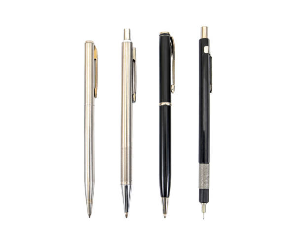 istock Set of pens isolated on white background 658834006