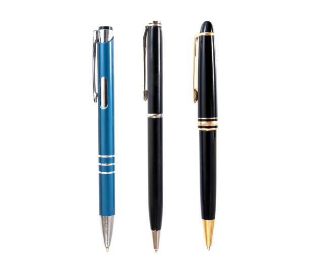 istock Set of pens isolated on white background 658834086