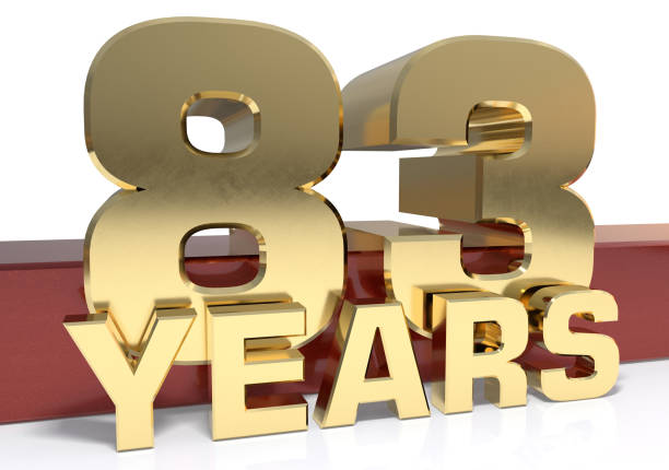 istock Golden digit eighty three and the word of the year 658839066