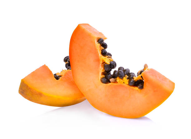 istock sliced fresh papaya isolated on white background 658846022