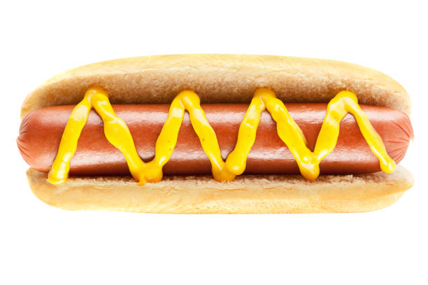 istock Hot dog with big sausage and mustard 658846786