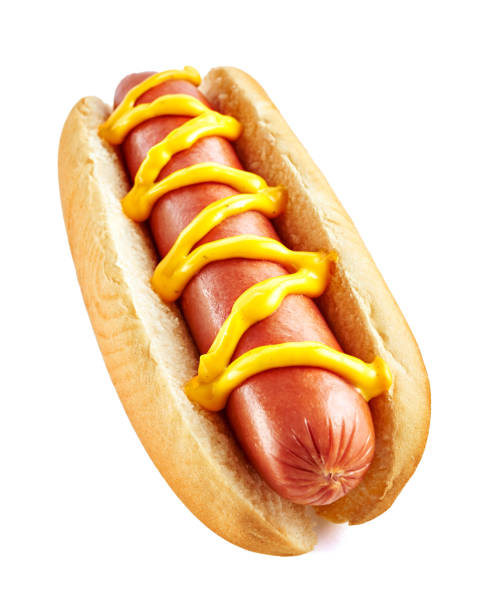 istock Hot dog with big sausage and mustard 658846806