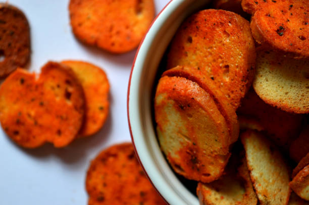 istock bruschette rusks with spices and tomatoes sauce 658854980