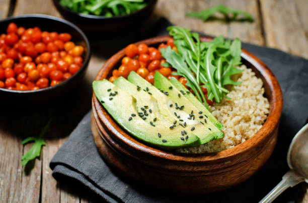 istock Quinoa roasted chickpeas Buddha bowl 658861706