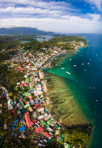 Aerial view of Puerto Galera in Mindoro Island, Philippines