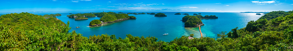 Hundred Islands National Park, located in the city of Alaminos, in the province of Pangasinan in northern Philippines.