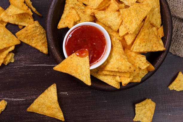 istock Nachos chips. Delicious salty tortilla snack. 658876014