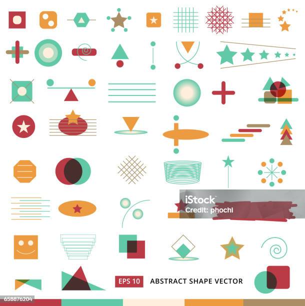 Abstract Shape Vector Icon Set Stock Illustration - Download Image Now - Printing Press, Logo, Abstract