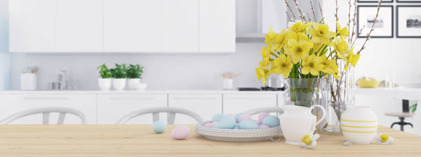 istock modern nordic kitchen in loft apartment. 3D rendering 658876736