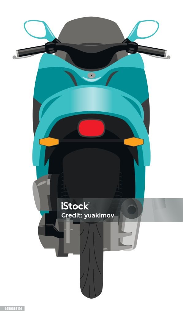 Scooters Rear View Scooter Back View Isolated Vector Illustration Stock Illustration ...