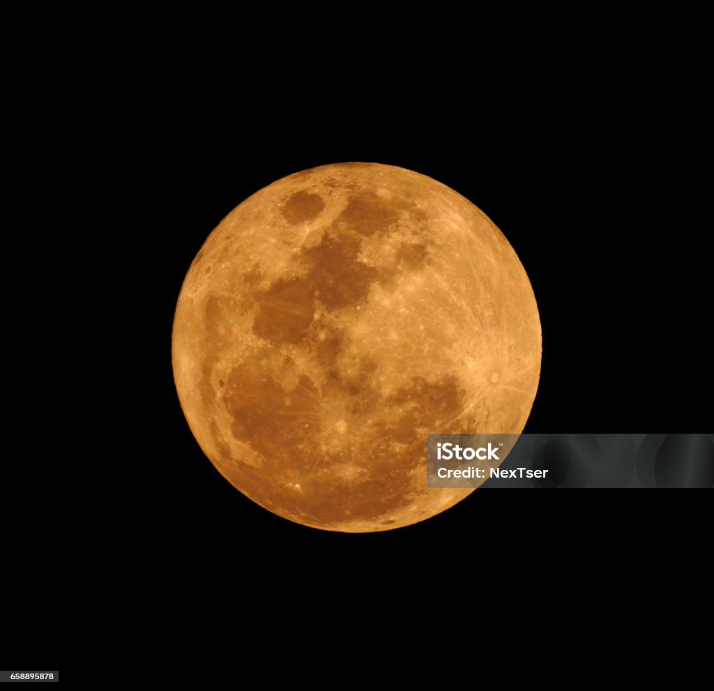 The yellow full moon on black background The yellow full moon on black background for your night and dark design concept. High Quality of full moon photo. Apollo Stock Photo