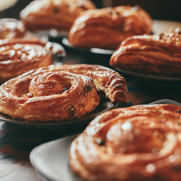istock Variety of spiral buns with raisins 658902972