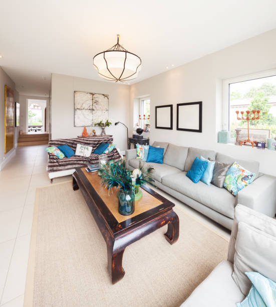istock Modern house, living room 658906636