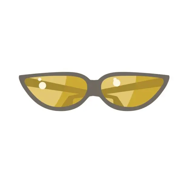 Vector illustration of The sunglasses with yellow lens