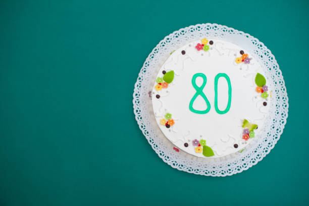 Celebrating 80 Years - Directly Above Cake