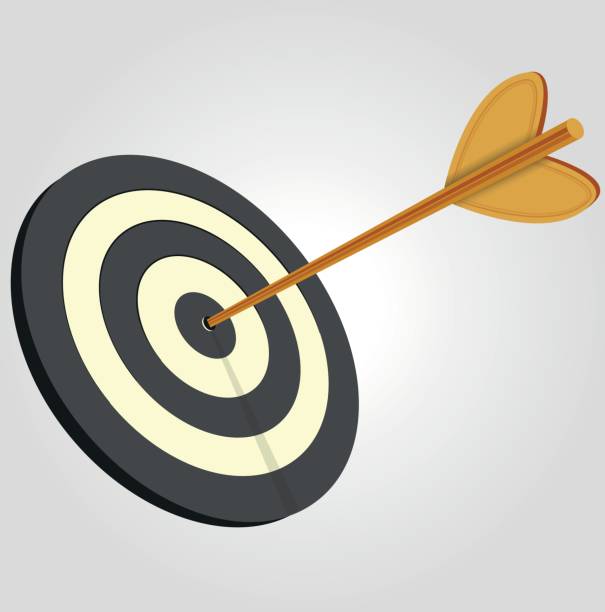 ilustrações de stock, clip art, desenhos animados e ícones de target, bulls eye, victory, accuracy or success - illustration - bulls eye dart target dartboard