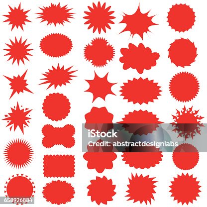istock Star bursts or Sticky Stars or Badge, Sale Design or Icon - Illustration 658926884