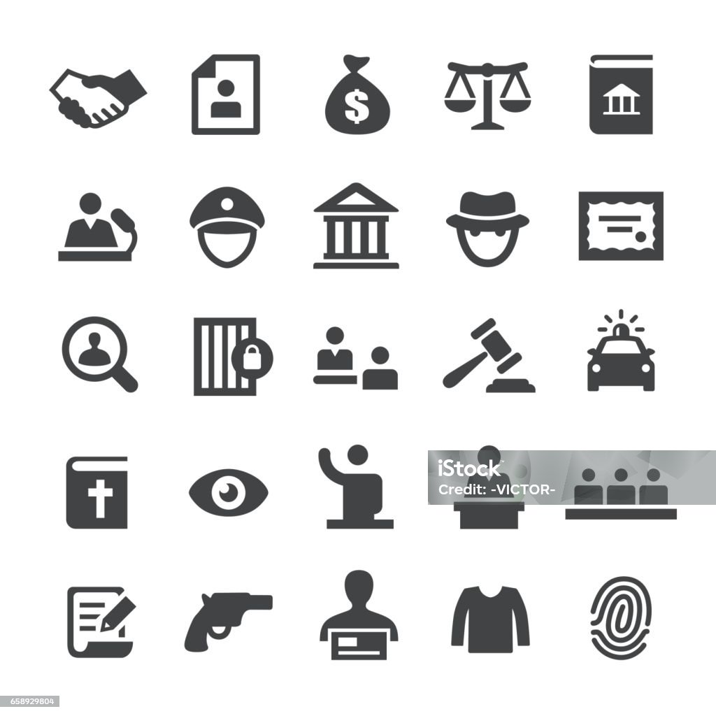 Law and Justice Icons - Smart Series Law and Justice Icons Icon Symbol stock vector