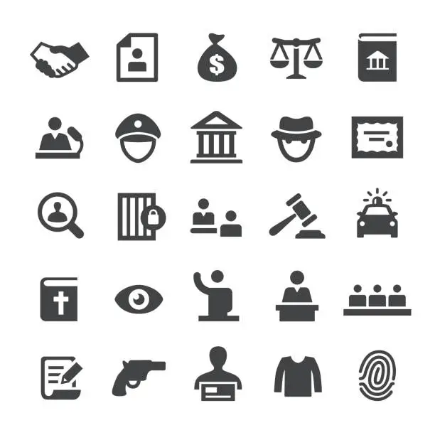 Vector illustration of Law and Justice Icons - Smart Series